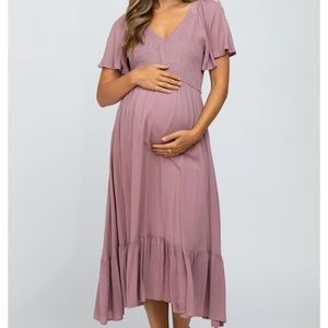 PinkBlush Smocked Maternity Dress NWOT sz small